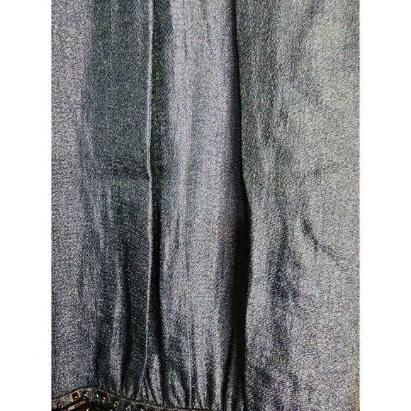 Adrianna Papell Dark Blue Iridescent Jeweled Tiered Skirt Cocktail Dress Size 14 - Picture 4 of 6